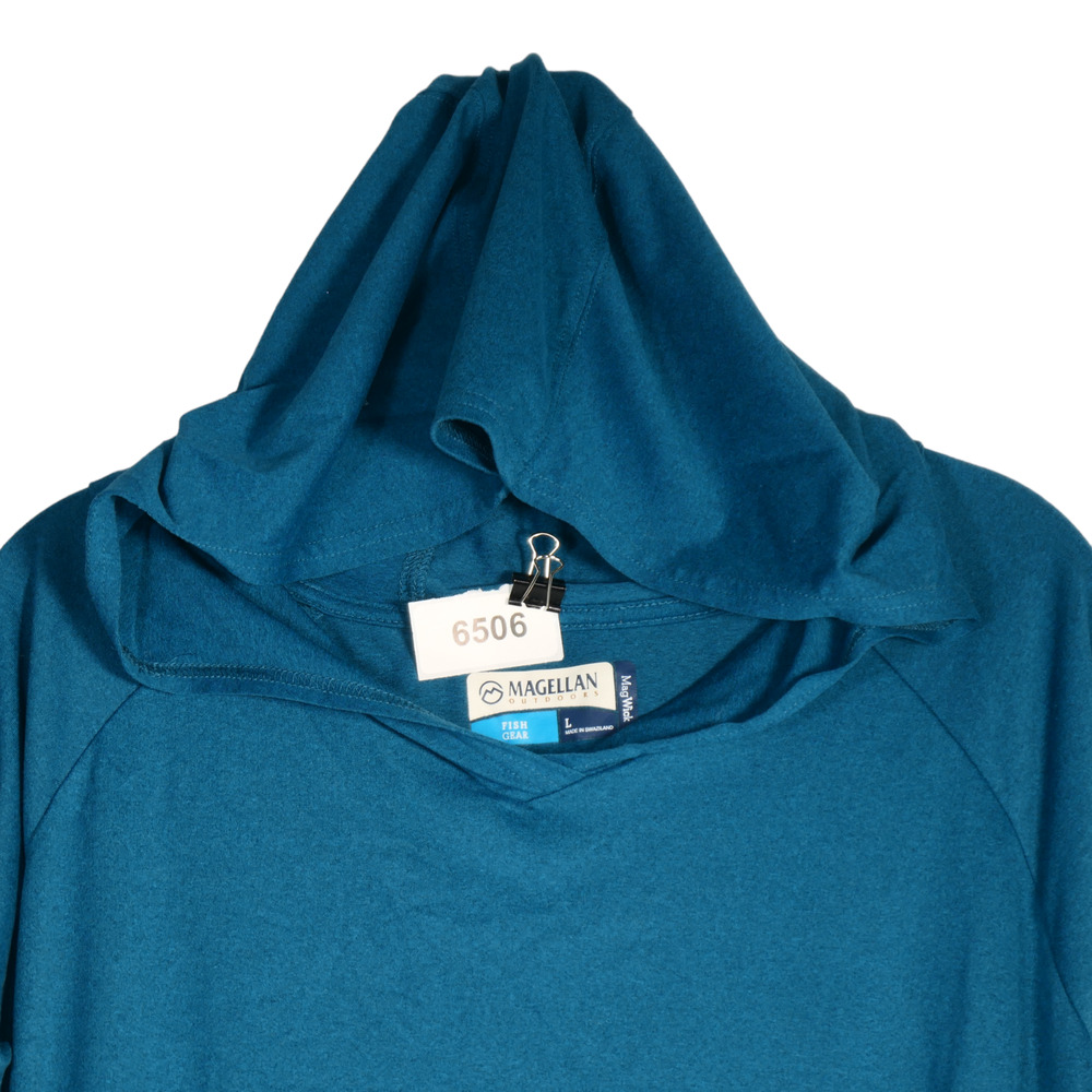 Magellan Fish Gear Performance Top Women Large Teal Hooded Ruched Athleisured r - Picture 5 of 7
